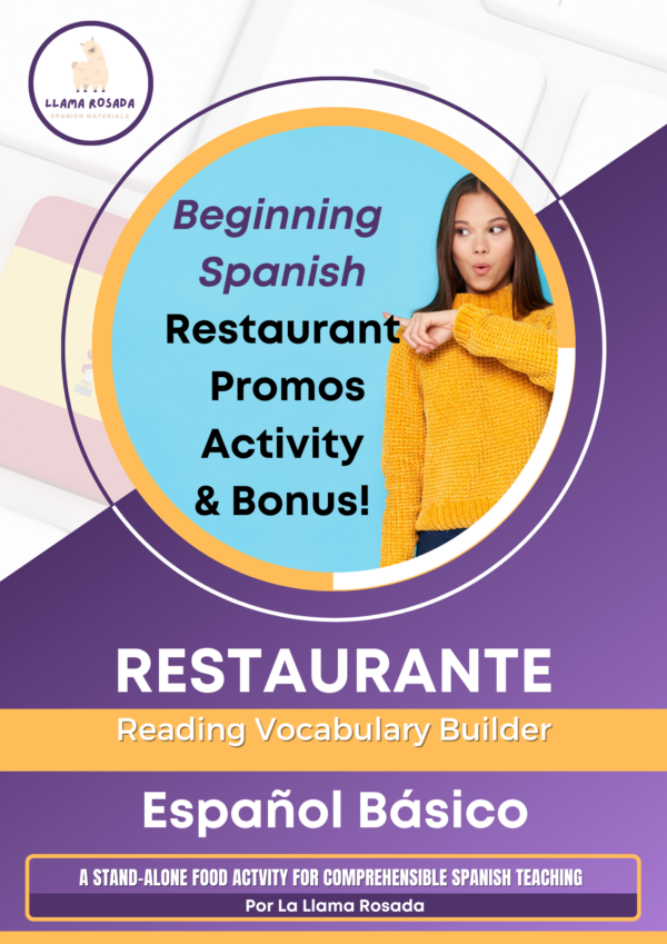 Spanish Promos reading lesson plan for basic level Spanish